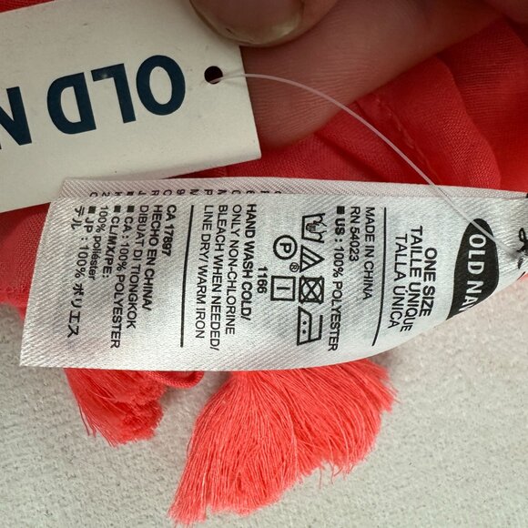 Old Navy Womens Coral Tassel Scarf Recycled Polyester One Size - Picture 5 of 5